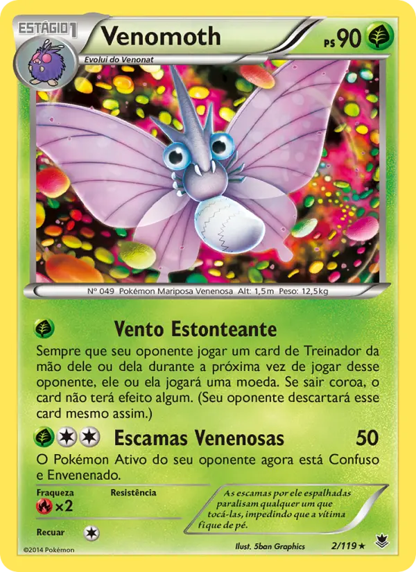 Carta Venomoth, número 2/119 da coleção Força Fantasma