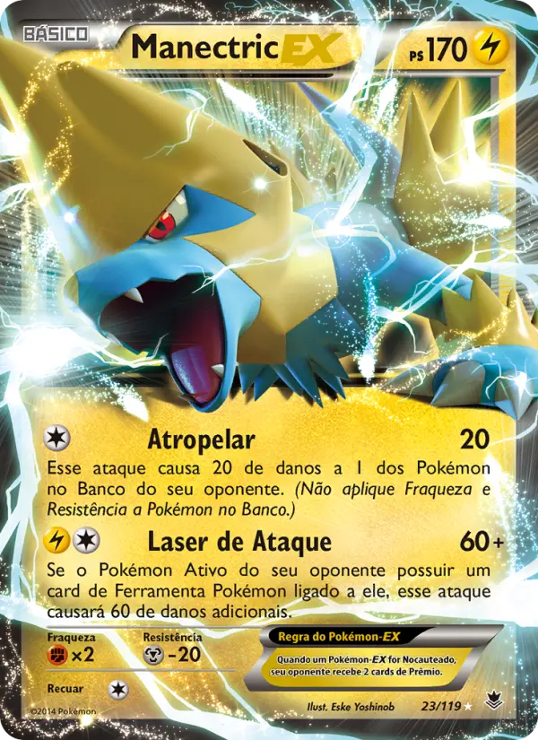 Carta Manectric EX, número 23/119 da coleção Força Fantasma