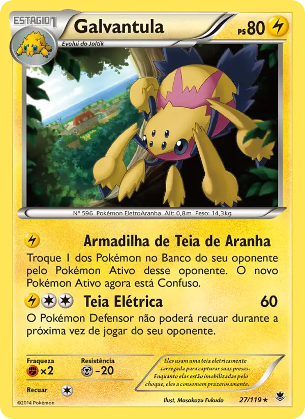 Carta Galvantula, número 27/119 da coleção Força Fantasma