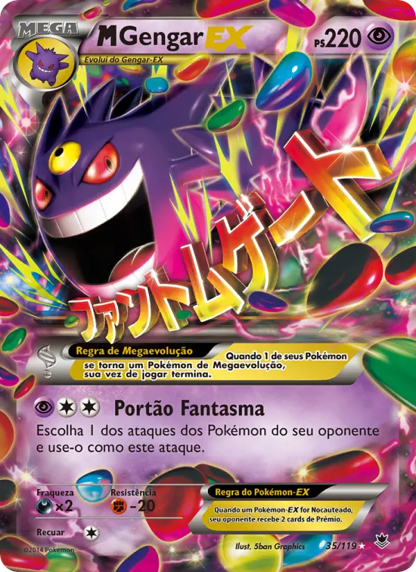 Carta M-Gengar EX, número 35/119 da coleção Força Fantasma