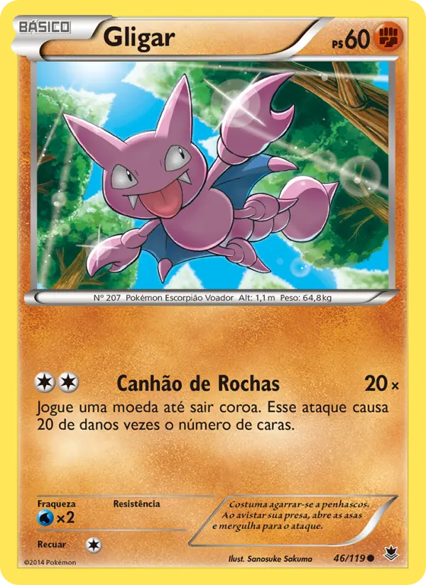 Carta Gligar, número 46/119 da coleção Força Fantasma