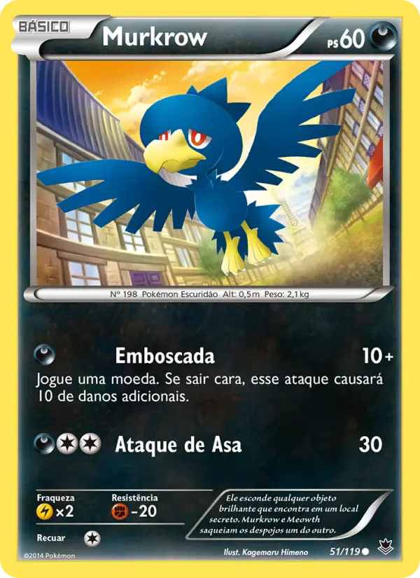 Carta Murkrow, número 51/119 da coleção Força Fantasma