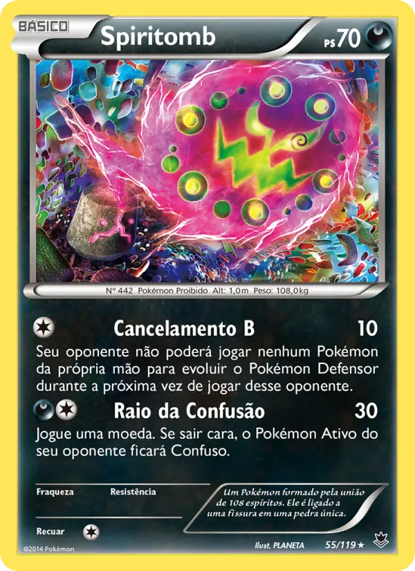 Carta Spiritomb, número 55/119 da coleção Força Fantasma