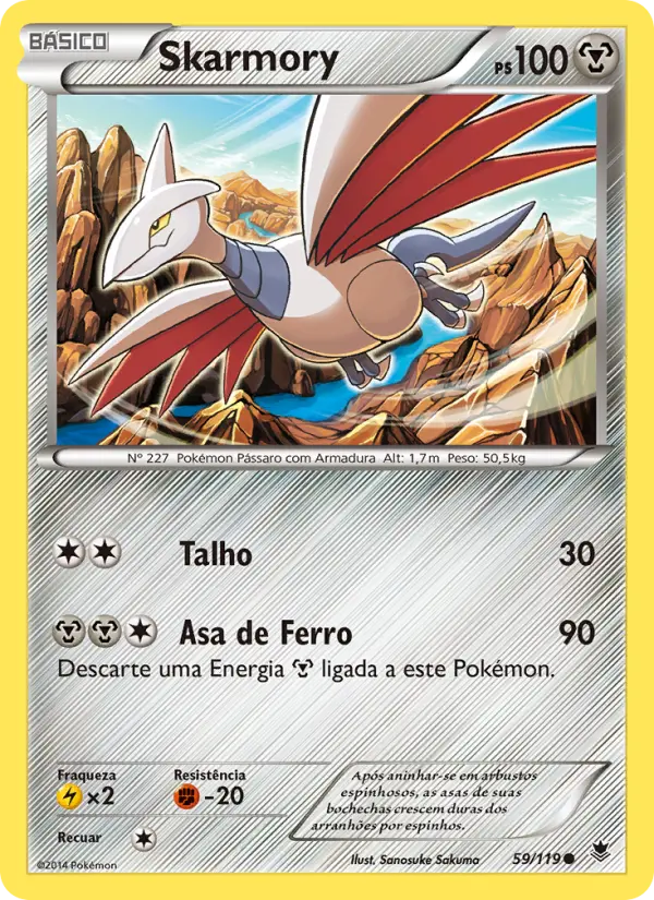 Carta Skarmory, número 59/119 da coleção Força Fantasma