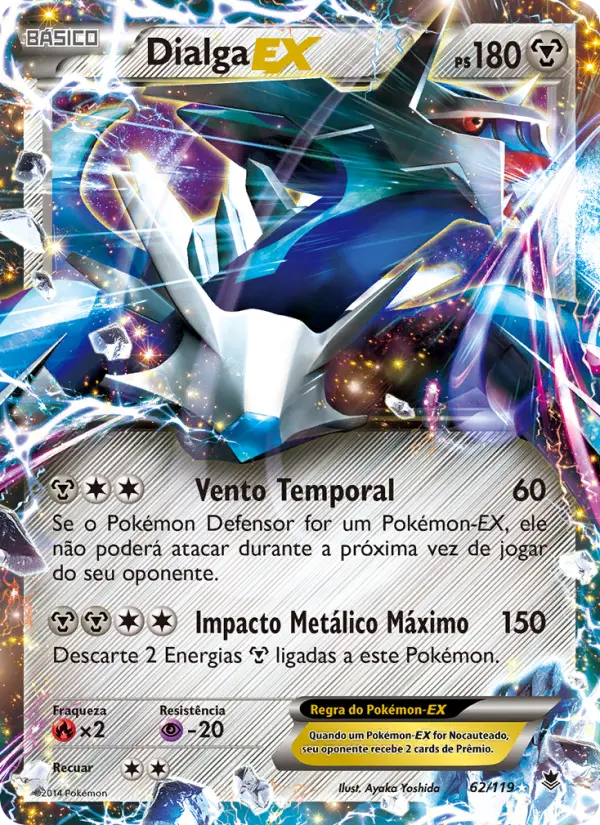 Carta Dialga EX, número 62/119 da coleção Força Fantasma