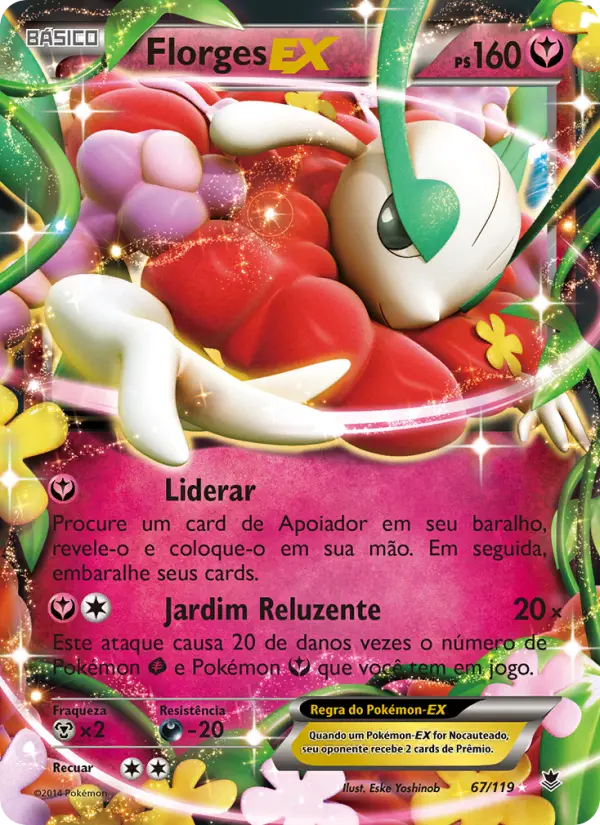 Carta Florges EX, número 67/119 da coleção Força Fantasma
