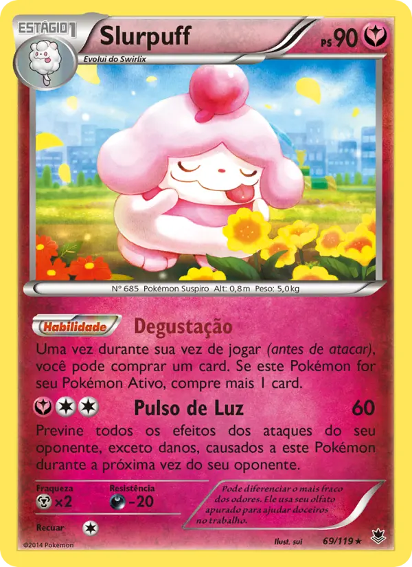Carta Slurpuff, número 69/119 da coleção Força Fantasma