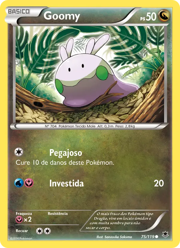 Carta Goomy, número 75/119 da coleção Força Fantasma
