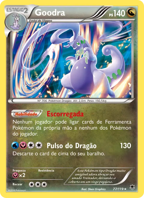 Carta Goodra, número 77/119 da coleção Força Fantasma