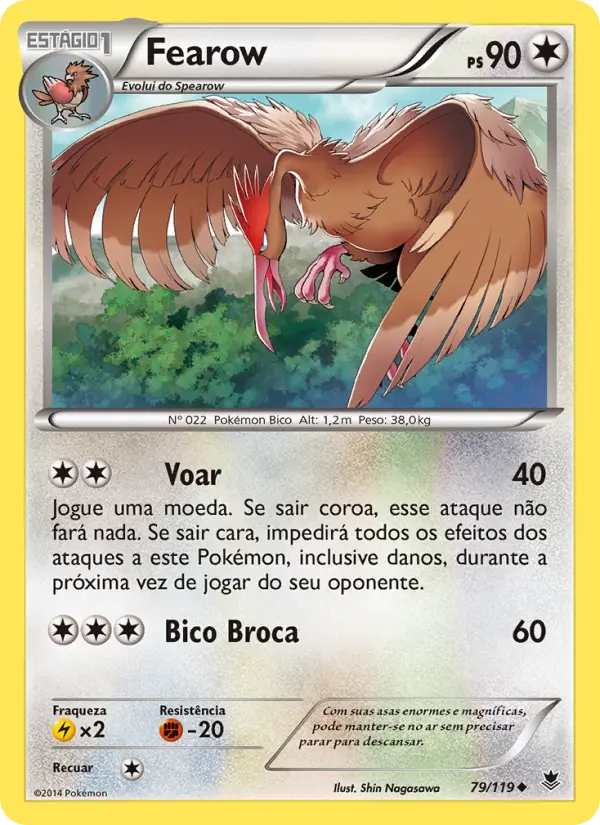 Carta Fearow, número 79/119 da coleção Força Fantasma