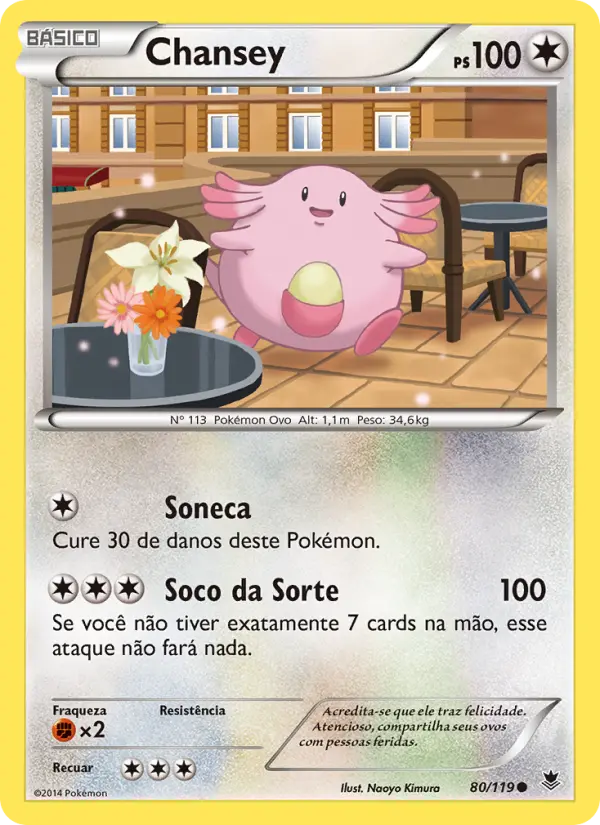 Carta Chansey, número 80/119 da coleção Força Fantasma