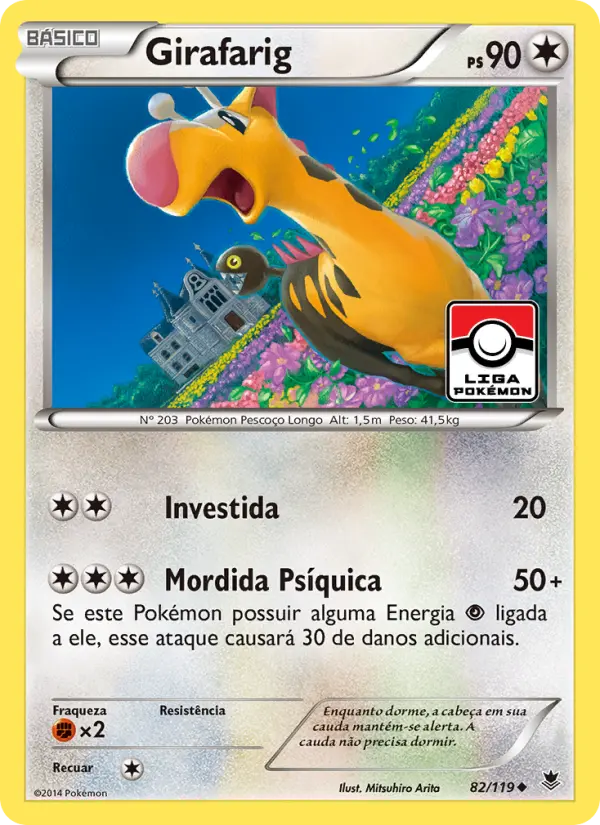 Carta Girafarig, número 82/119 da coleção Força Fantasma