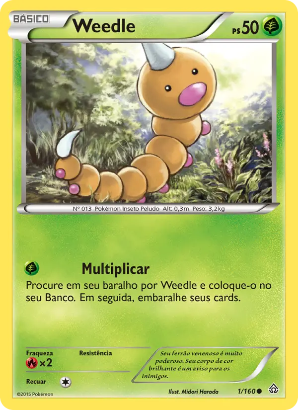 Carta Weedle, número 1/160 da coleção Conflito Primitivo