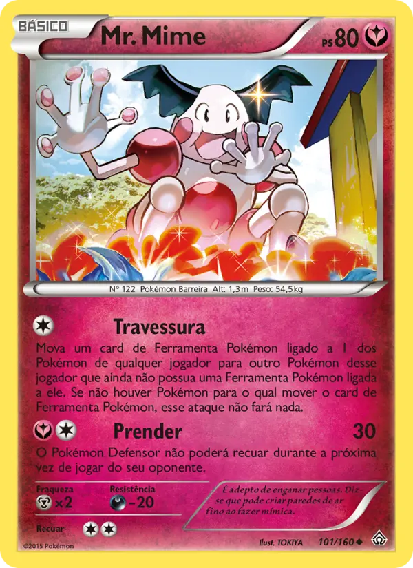 Carta Mr. Mime, número 101/160 da coleção Conflito Primitivo