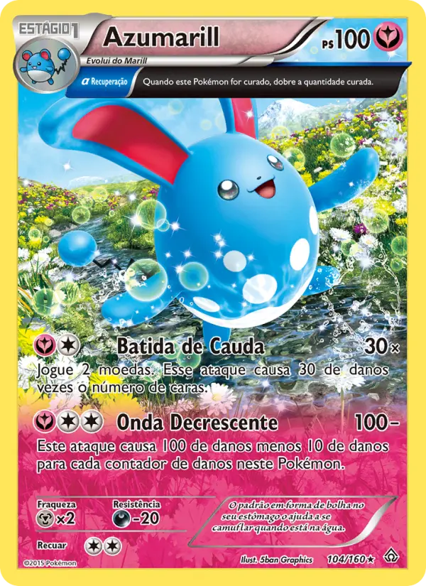 Carta Azumarill, número 104/160 da coleção Conflito Primitivo