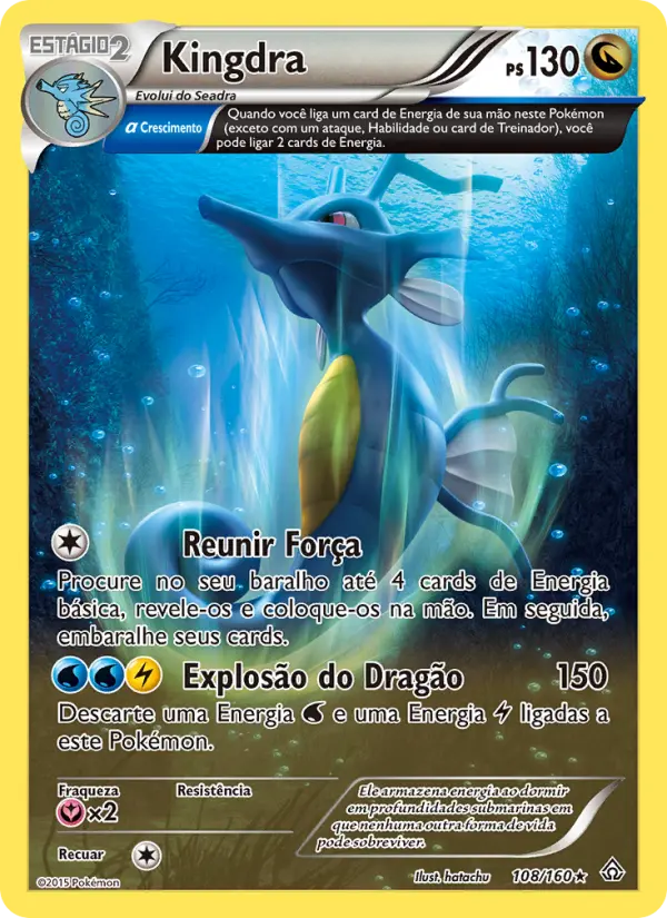 Carta Kingdra, número 108/160 da coleção Conflito Primitivo