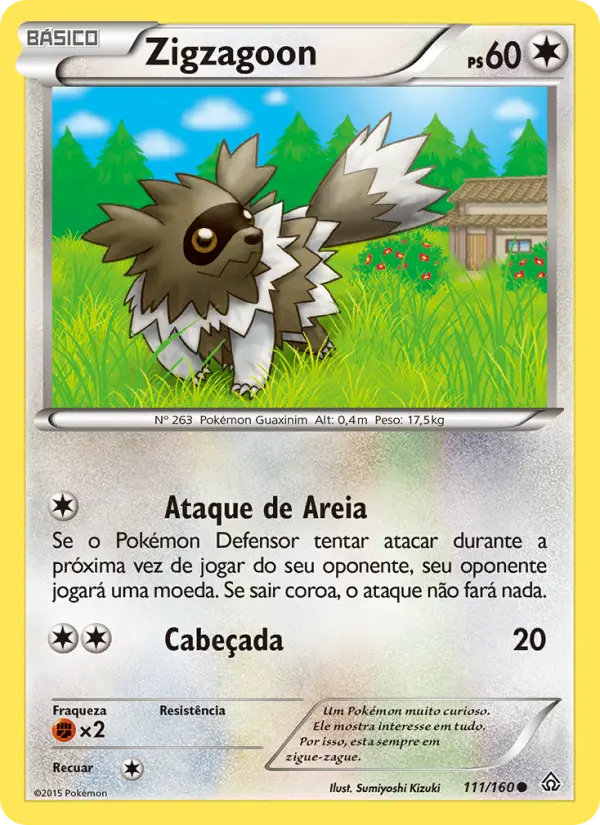 Carta Zigzagoon, número 111/160 da coleção Conflito Primitivo