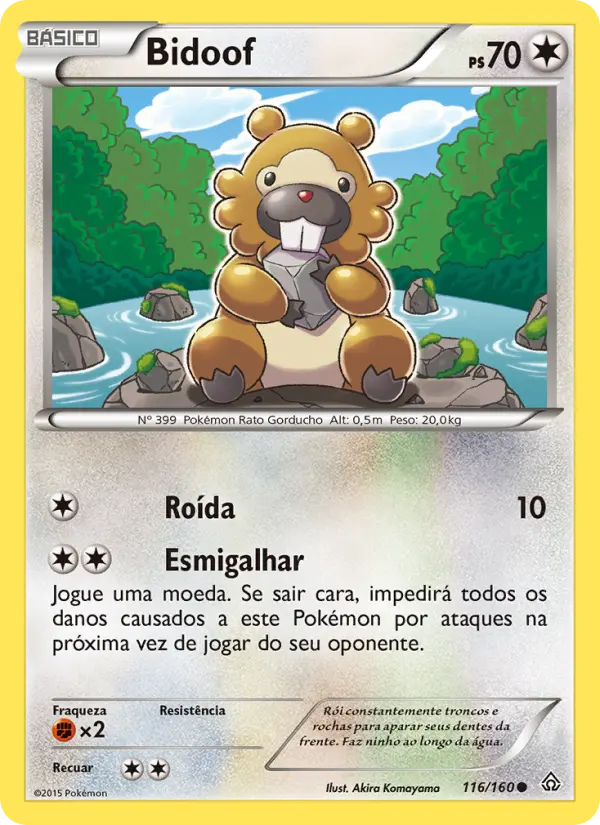 Carta Bidoof, número 116/160 da coleção Conflito Primitivo