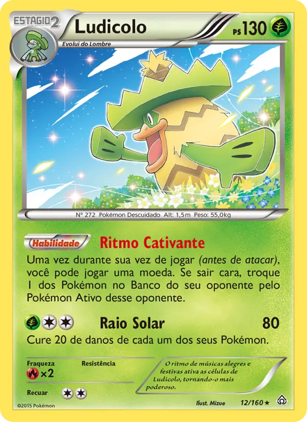 Carta Ludicolo, número 12/160 da coleção Conflito Primitivo