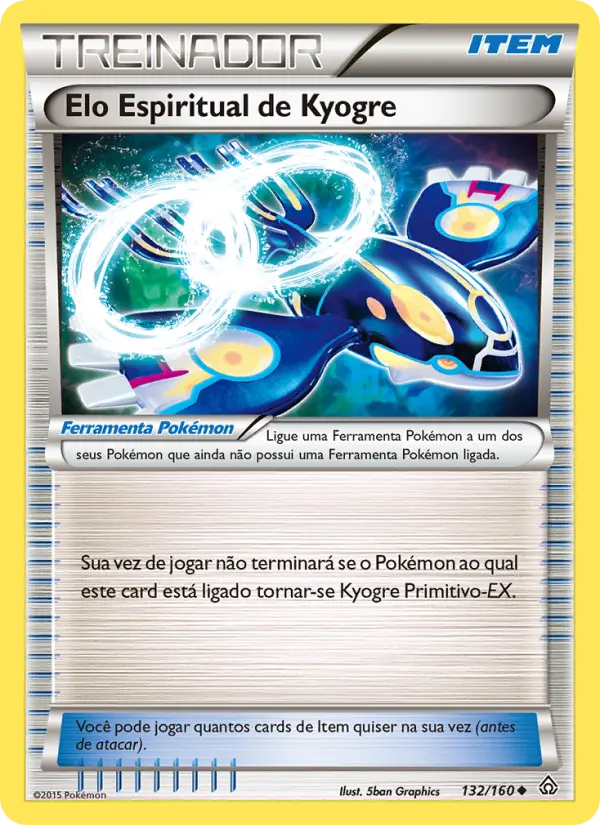 Carta Elo Espiritual de Kyogre, número 132/160 da coleção Conflito Primitivo