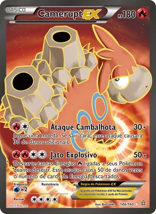Carta Camerupt EX, número 146/160 da coleção Conflito Primitivo