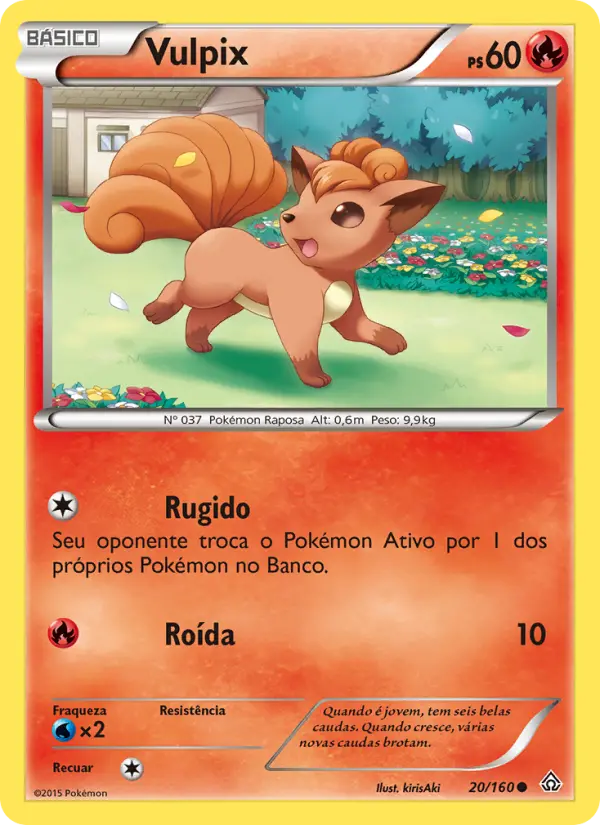 Carta Vulpix, número 20/160 da coleção Conflito Primitivo