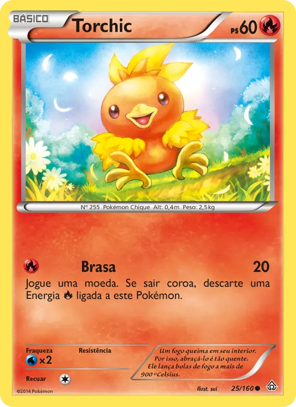 Carta Torchic, número 25/160 da coleção Conflito Primitivo