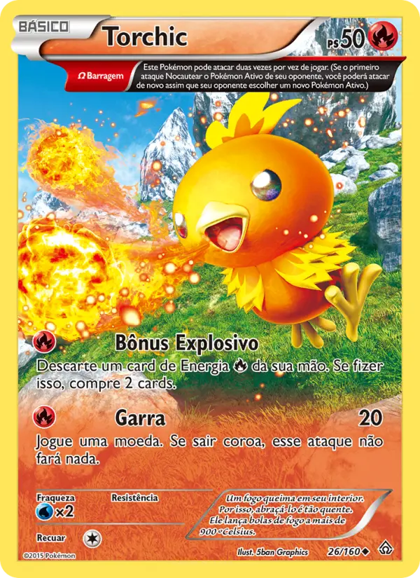 Carta Torchic, número 26/160 da coleção Conflito Primitivo