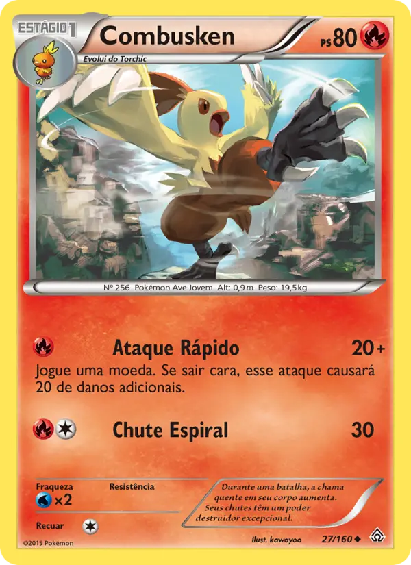 Carta Combusken, número 27/160 da coleção Conflito Primitivo