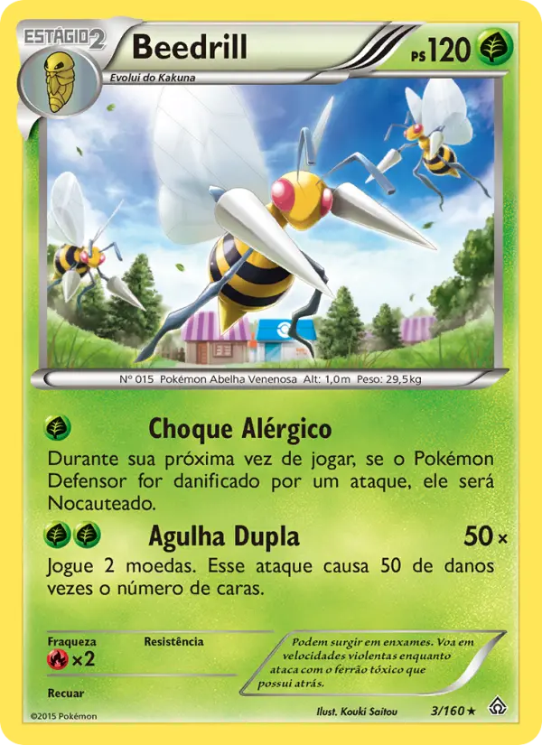 Carta Beedrill, número 3/160 da coleção Conflito Primitivo