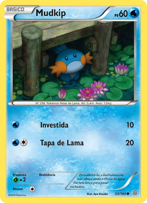 Carta Mudkip, número 33/160 da coleção Conflito Primitivo