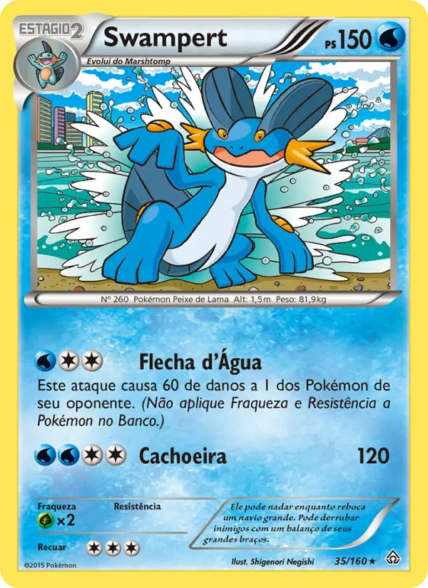 Carta Swampert, número 35/160 da coleção Conflito Primitivo