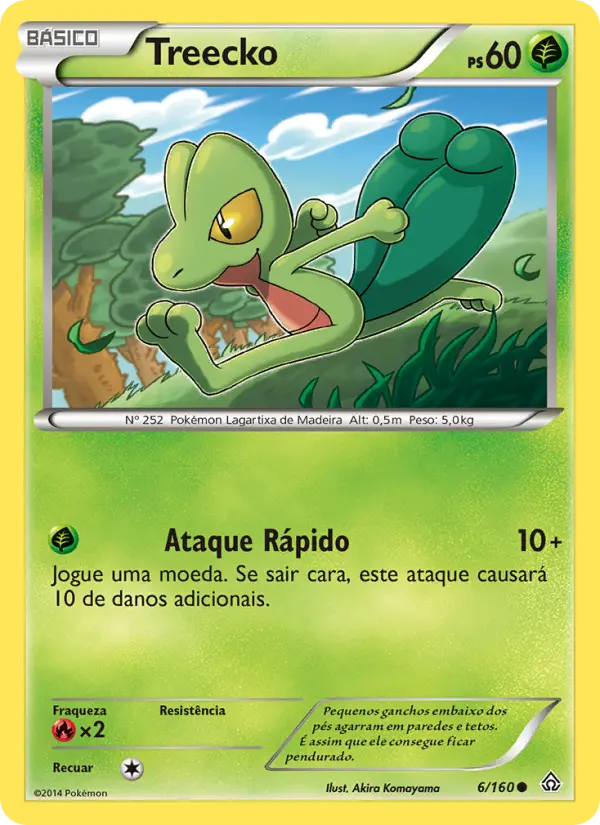 Carta Treecko, número 6/160 da coleção Conflito Primitivo