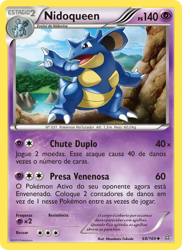 Carta Nidoqueen, número 68/160 da coleção Conflito Primitivo