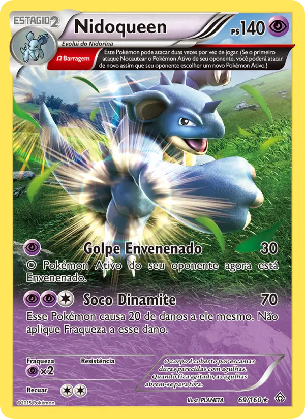 Carta Nidoqueen, número 69/160 da coleção Conflito Primitivo