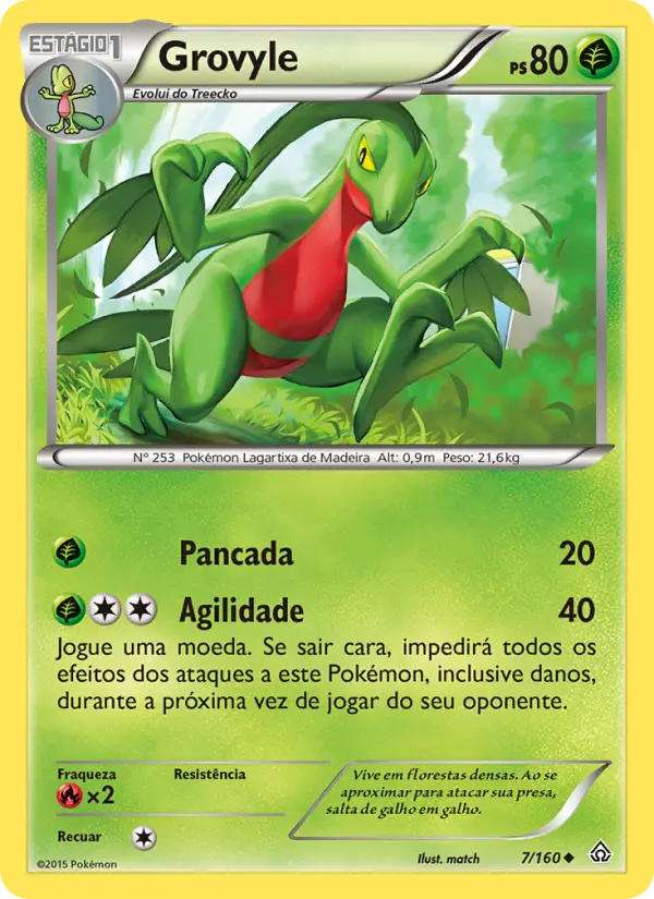 Carta Grovyle, número 7/160 da coleção Conflito Primitivo