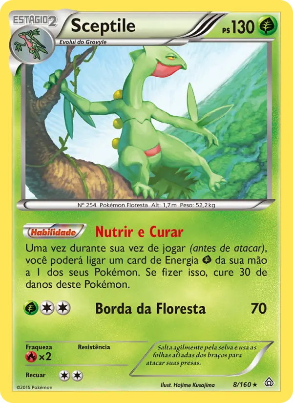 Carta Sceptile, número 8/160 da coleção Conflito Primitivo