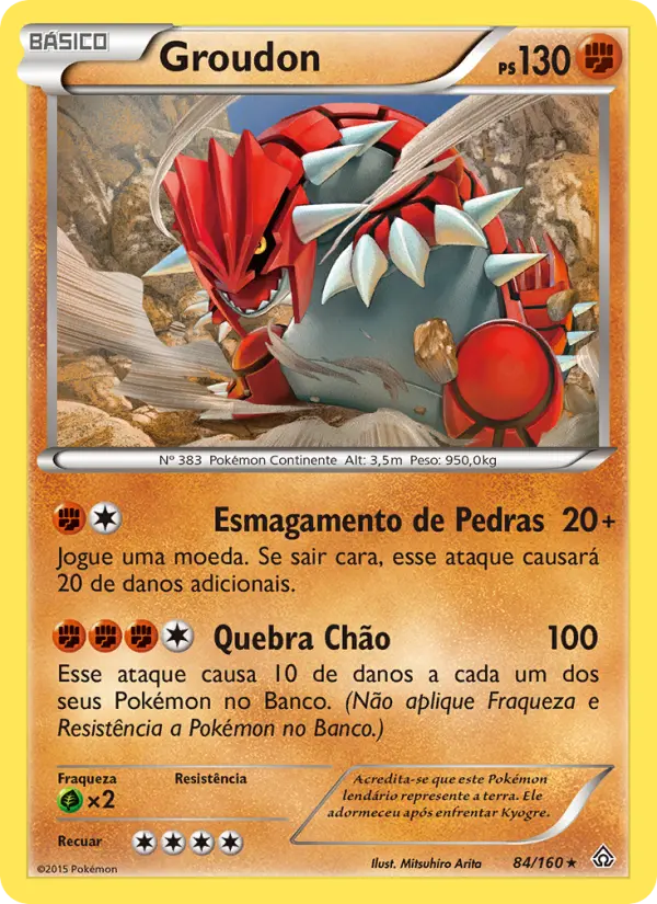 Carta Groudon, número 84/160 da coleção Conflito Primitivo