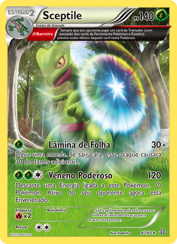 Carta Sceptile, número 9/160 da coleção Conflito Primitivo