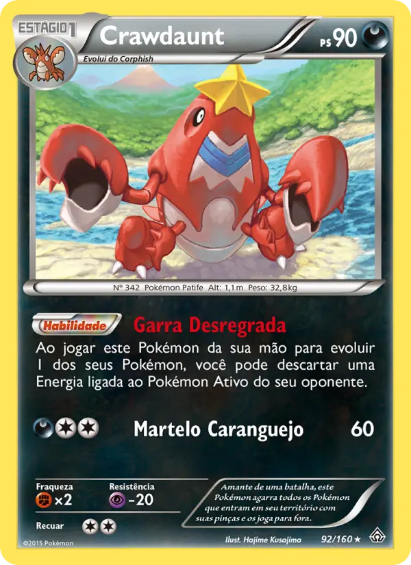 Carta Crawdaunt, número 92/160 da coleção Conflito Primitivo