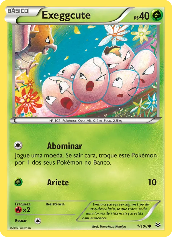 Carta Exeggcute, número 1/108 da coleção Céus Estrondosos