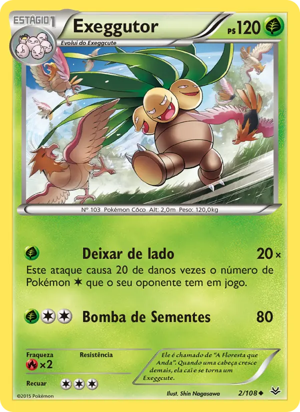 Carta Exeggutor, número 2/108 da coleção Céus Estrondosos