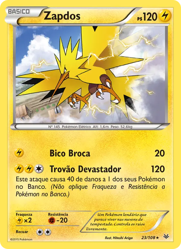 Carta Zapdos, número 23/108 da coleção Céus Estrondosos