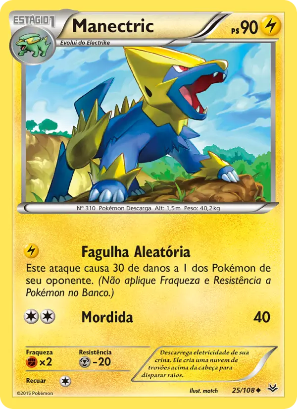 Carta Manectric, número 25/108 da coleção Céus Estrondosos