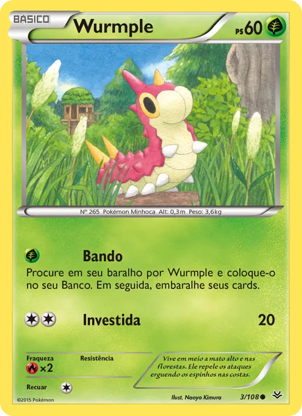 Carta Wurmple, número 3/108 da coleção Céus Estrondosos