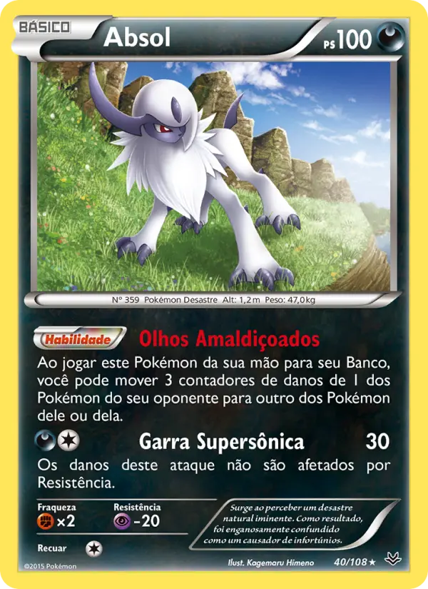 Carta Absol, número 40/108 da coleção Céus Estrondosos