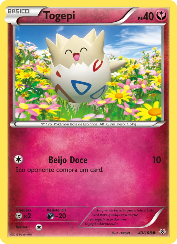 Carta Togepi, número 43/108 da coleção Céus Estrondosos