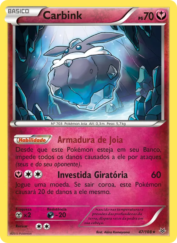 Carta Carbink, número 47/108 da coleção Céus Estrondosos