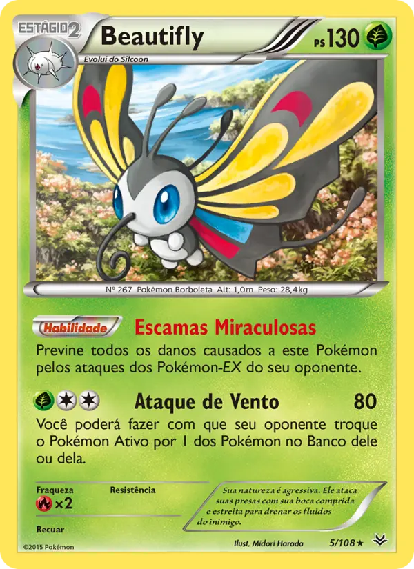 Carta Beautifly, número 5/108 da coleção Céus Estrondosos