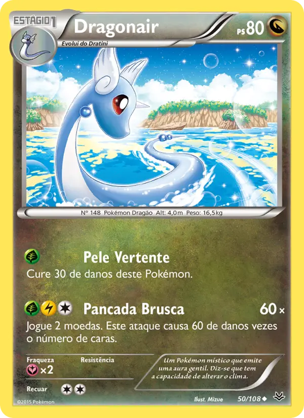 Carta Dragonair, número 50/108 da coleção Céus Estrondosos